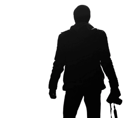 Silhouette of Rahul Raj, camera in hand